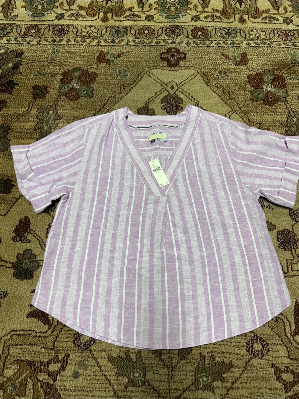 NWT Pilcro Anthropologie linen blend lilac top small